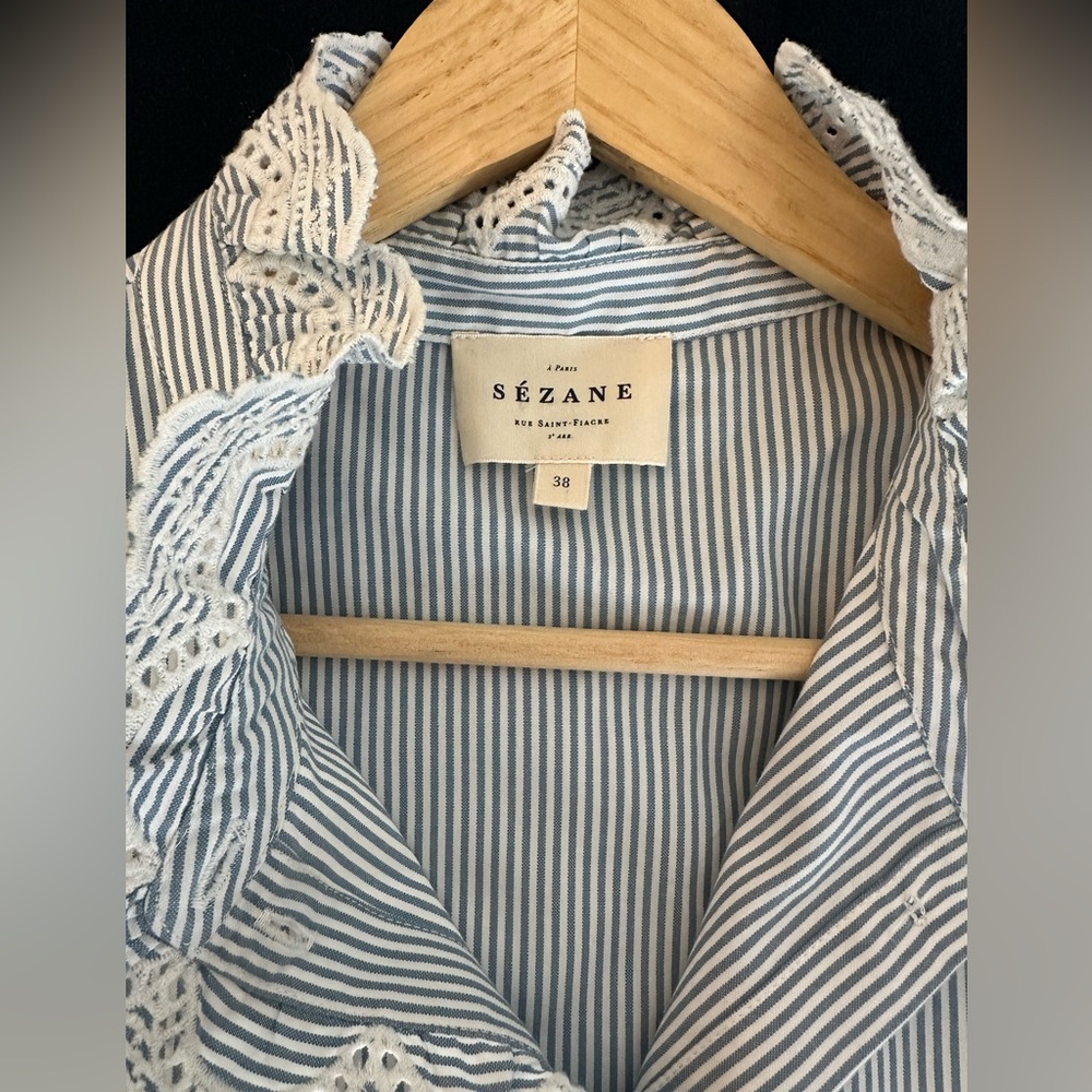 Sezane Chlo Blouse w/ Lace-Trim / 6 - Picture 3 of 8